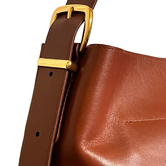 Madewell The Essential Bucket Bag Leather Brown NWOT - Picture 3 of 10